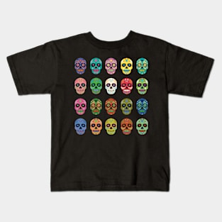 Sugar Skulls - painted skull pattern Kids T-Shirt